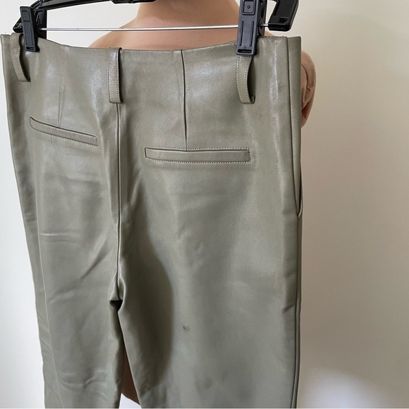 AERON Faux Leather Green Flare Leg Bootcut High Rise Pants NWT Sz HU 36/US Small - Picture 8 of 11